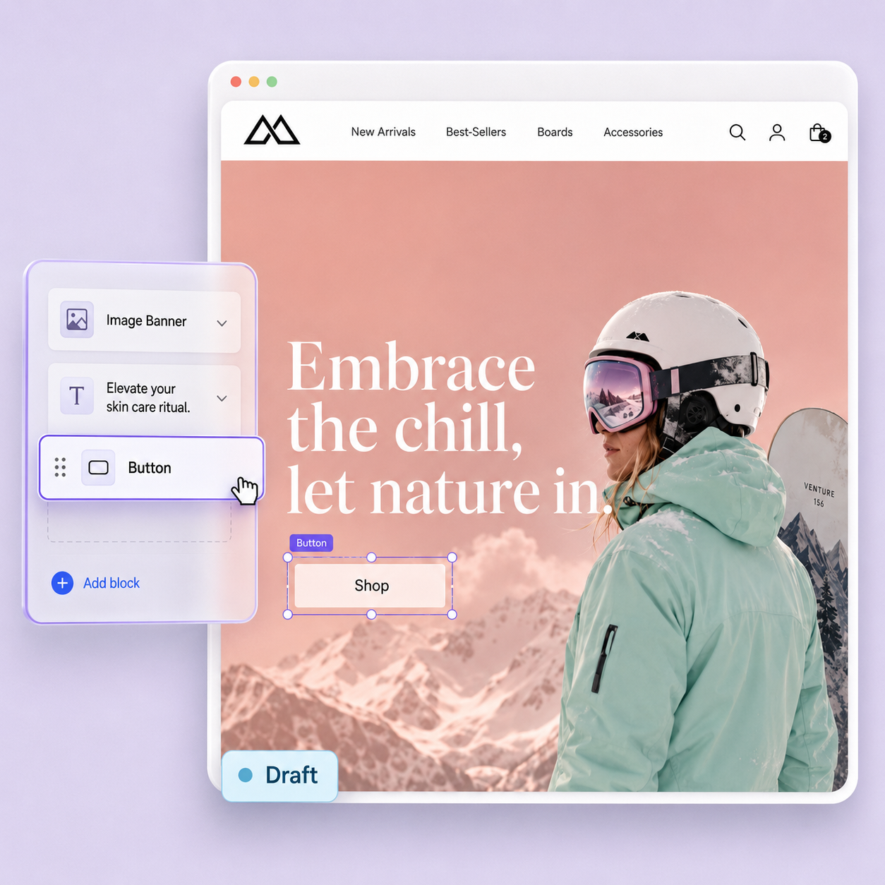 SOLDT drag-and-drop store editor preview