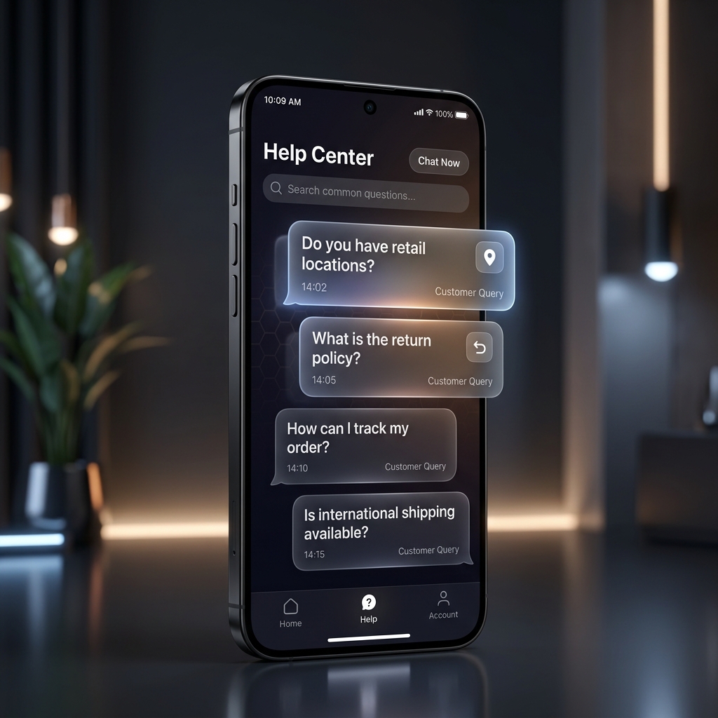 AI chat search questions mockup preview